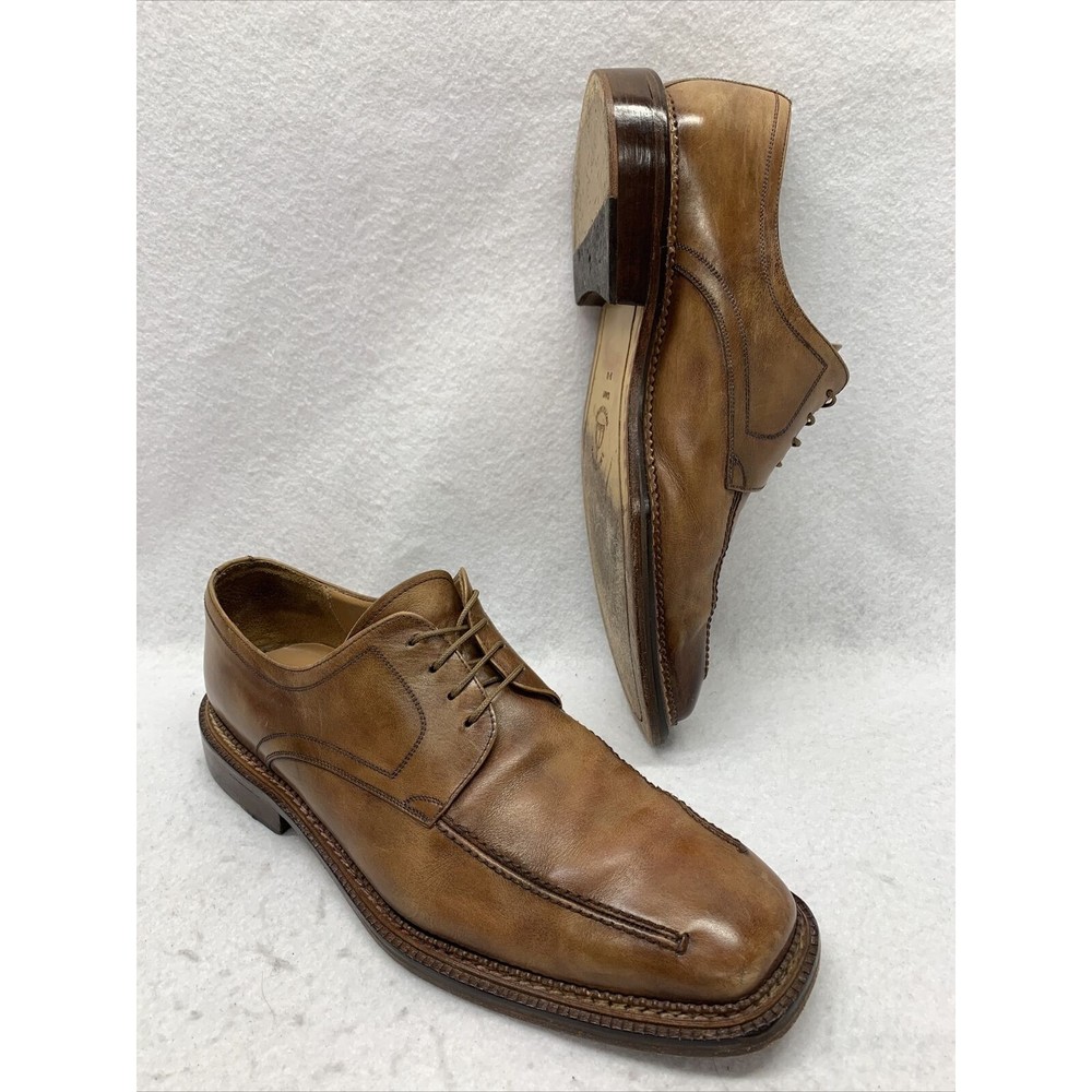 Mezlan MALTA Men’s Leather Square Toe Derby Lace Up Shoes 53911 Tan Brown 10.5M